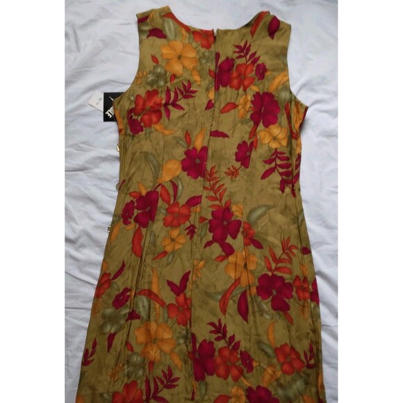 Vintage Tropical Floral Maxi Dress Sleeveless 100% Rayon Beach Cruise Womens 16 - Picture 9 of 13